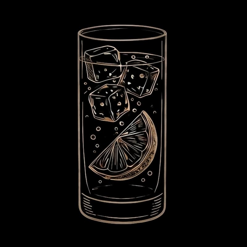 BOURBON & GINGER in glass, illustrated