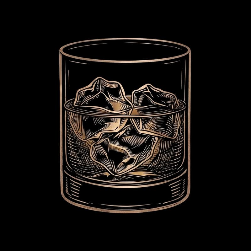 GOLD RUSH in glass, illustrated