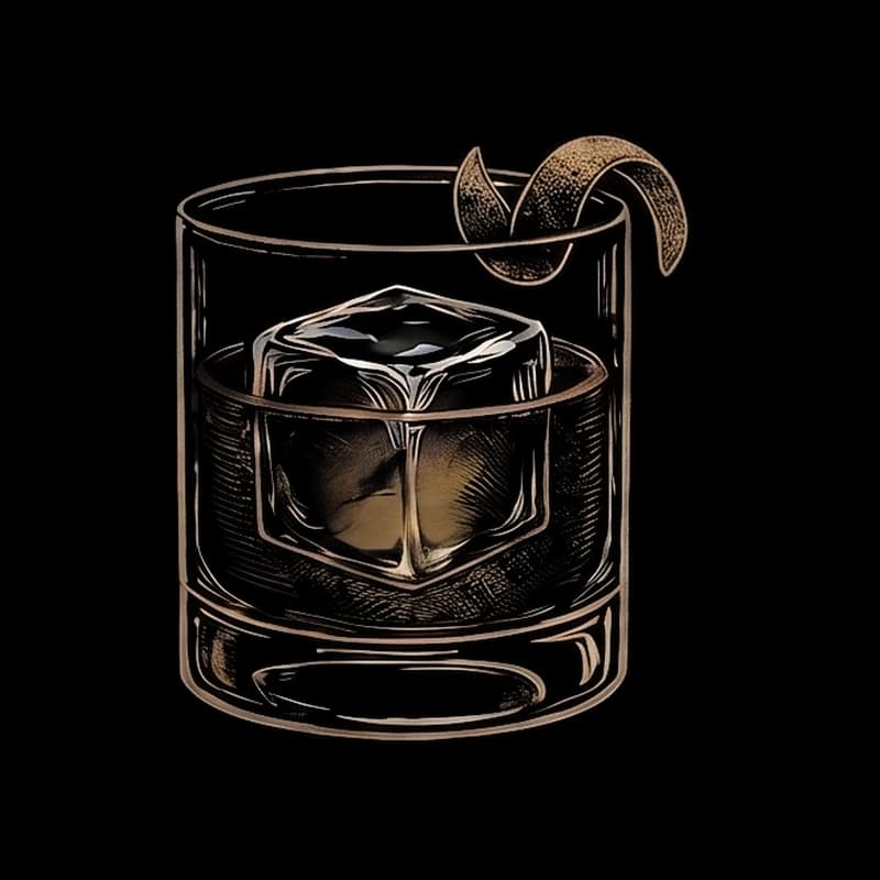 OLD FASHIONED in glass, illustrated