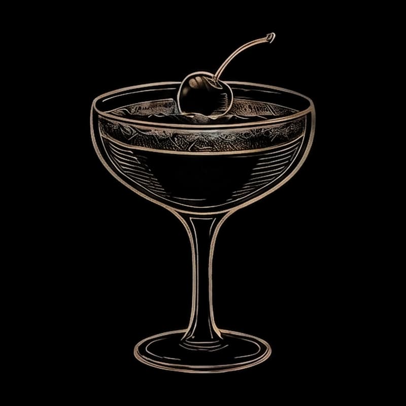 WHISKEY SOUR in glass, illustrated